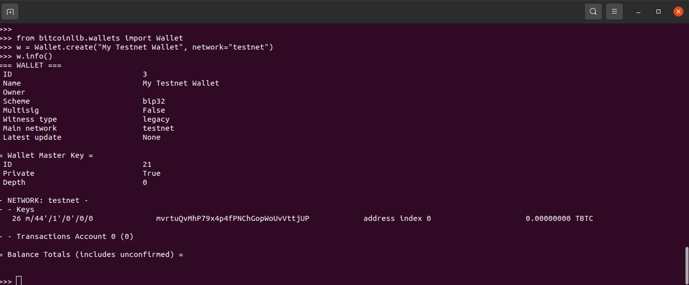 Python commandline wallet